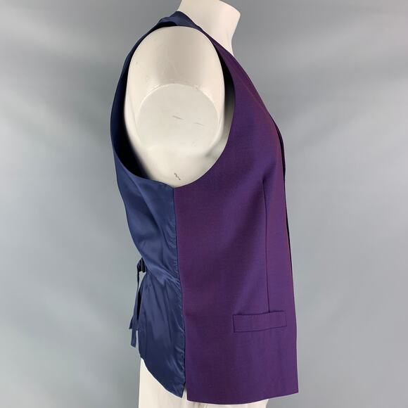 DOLCE & GABBANA Size 46 Iridescent Wool & Mohair Buttoned Vest - Picture 2 of 5